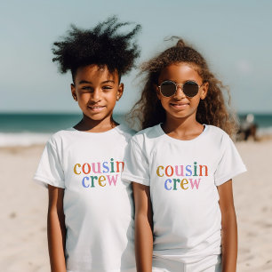 Kleurrijke neef bemanning matching familie t-shirt