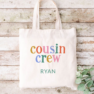 Kleurrijke neef Crew aangepaste naam Tote Bag