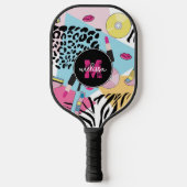 Kleurrijke negentiger jaren negentig Patroon Monog Pickleball Paddle (Voorkant)