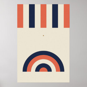 Kleurrijke Neo Deco Boog Strepen Muurkunst Poster