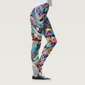 Kleurrijke Neon Bright Abstract 90's Pattern Print Leggings (Rechts)