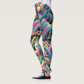 Kleurrijke Neon Bright Abstract 90's Pattern Print Leggings (Links)