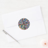 Kleurrijke Neon Bright Abstract 90's Pattern Print Ronde Sticker (Envelop)