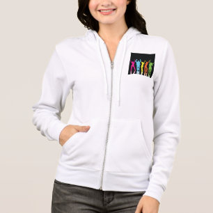 Kleurrijke Neon Dansende Silhouetten Retro Feestje Hoodie
