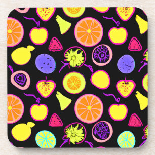 Kleurrijke Neon Fruit Kunst Bier Onderzetter