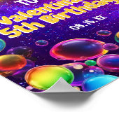 Kleurrijke Neon Glow Bubbles Verjaardagsfeestje We Poster (Hoek)