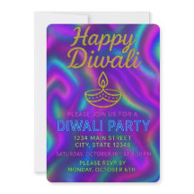 Kleurrijke Neon Glow Happy Diwali Party
