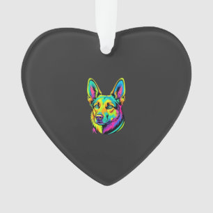 Kleurrijke Neon Hond Vector Portret Ornament