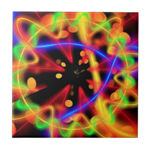 Kleurrijke Neon Licht Patroon Keramische Tegel Tegeltje