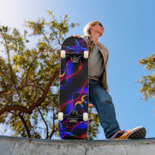 Kleurrijke Neon Lights Zwart Skateboard