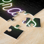 Kleurrijke Neon Mardi Gras Fleur de lis Legpuzzel (Zijkant)