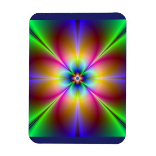 Kleurrijke Neon Margriet Magneet