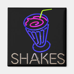 Kleurrijke neon milkshake magneet