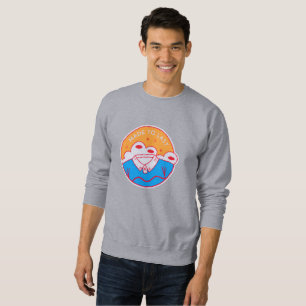 Kleurrijke Neon Oranje Roze Blauwe Grafische Print Trui