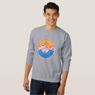 Kleurrijke Neon Oranje Roze Blauwe Grafische Print Trui