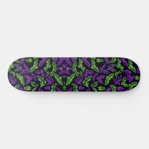 Kleurrijke Neon Paarse Groene Vleermuizen Hallowee Skateboard