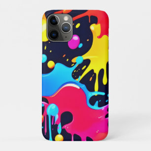 Kleurrijke Neon Paint Splatter Art iPhone 11 Pro Hoesje