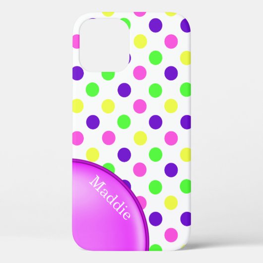 Kleurrijke Neon Polka Dots iPhone Case-Mate iPhone Case (Achterkant)