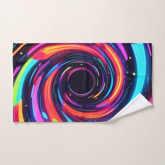 Kleurrijke Neon Spiral Abstracte Kunst Bad Handdoek (Handdoek)