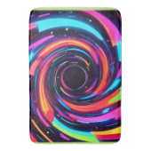 Kleurrijke Neon Spiral Abstracte Kunst Badmat (Voorkant Verticaal)