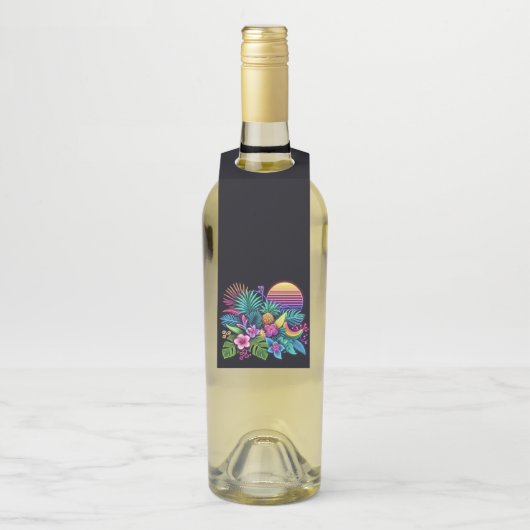 Kleurrijke neon tropisch/Hawaïaans Flessenhanger (Op fles)