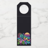 Kleurrijke neon tropisch/Hawaïaans Flessenhanger (Voorkant)