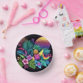 Kleurrijke neon tropisch/Hawaïaans Papieren Kommen (Feest)