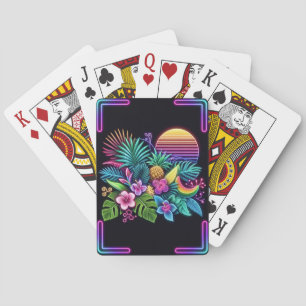 Kleurrijke neon tropisch/Hawaïaans Pokerkaarten