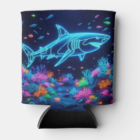 Kleurrijke neonhaai blikjeskoeler (Voorkant)