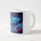 Kleurrijke neonhaai extra grote beker (Voorkant rechts)