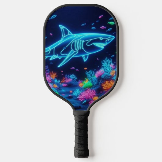 Kleurrijke neonhaai pickleball paddle (Voorkant)