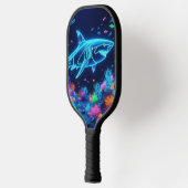 Kleurrijke neonhaai pickleball paddle (Links)