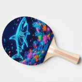 Kleurrijke neonhaai tafeltennisbatje (Zijkant)
