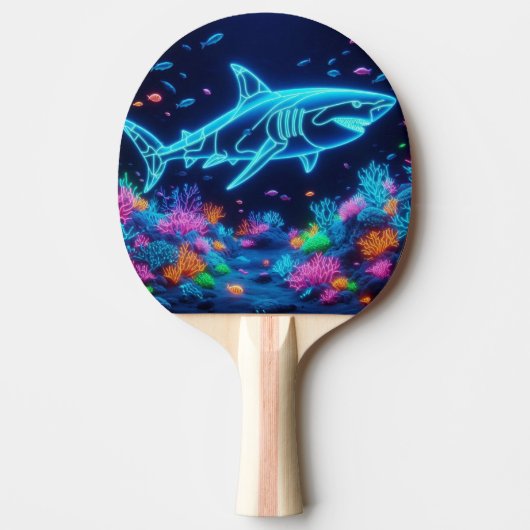 Kleurrijke neonhaai tafeltennisbatje (Voorkant)