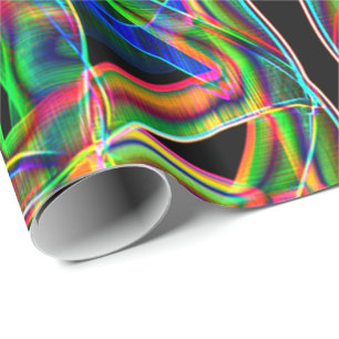 Kleurrijke neontape van Leftover doorheen en overl Cadeaupapier