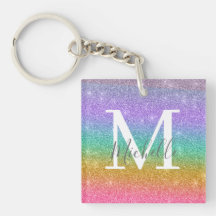 Kleurrijke Nep Glitter Persoonlijke Monogram Naam