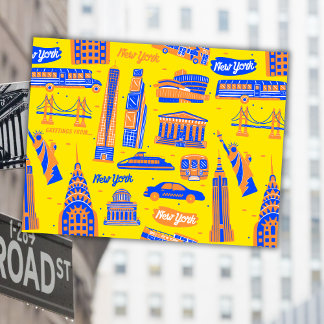Kleurrijke New York City USA Travel Art Kinder Briefkaart