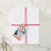 Kleurrijke Ninja Karate Verjaardag Cadeaulabel (Met Touw)