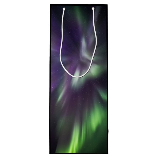 Kleurrijke noordelijke lichten wijn cadeautas (Achterkant)