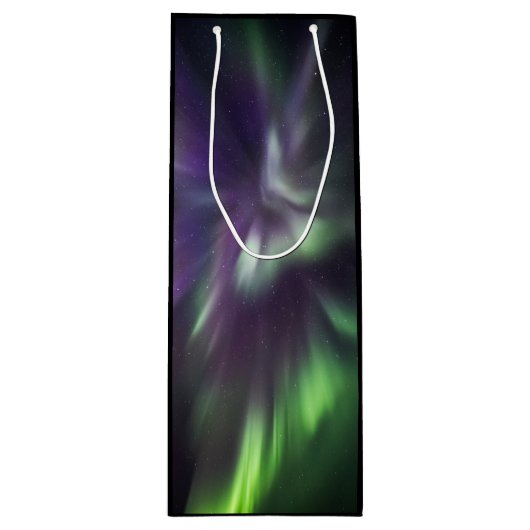 Kleurrijke noordelijke lichten wijn cadeautas (Voorkant)