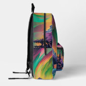 Kleurrijke Noorderlicht kunst Bedrukte Rugzak (Links)