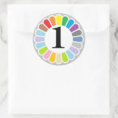 Kleurrijke nummer 1 sticker (Tas)