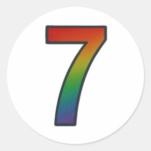 Kleurrijke nummer zeven Sticker