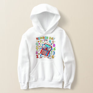 Kleurrijke Nummerdag Kinderen Hoodie Wiskunde Reke