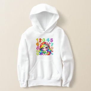 Kleurrijke nummers wiskunde hoodie voor kinderen e
