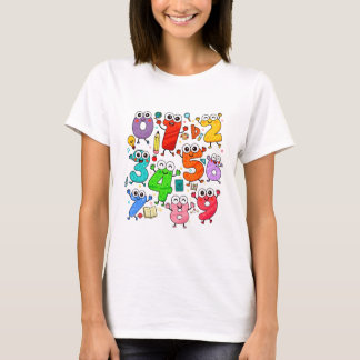 Kleurrijke nummers wiskunde T-shirt voor kinderen 