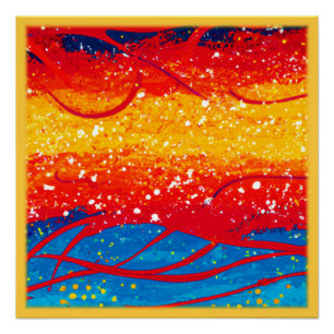 Kleurrijke oceaangolven patronen. Bestel nu Perfect Poster