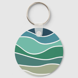 Kleurrijke oceaangolven sleutelhanger