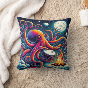 Kleurrijke octopus drummen bij de maanverlichte ku kussen