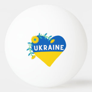 Kleurrijke Oekraïense Vlag Bloem Hart Pingpongballen